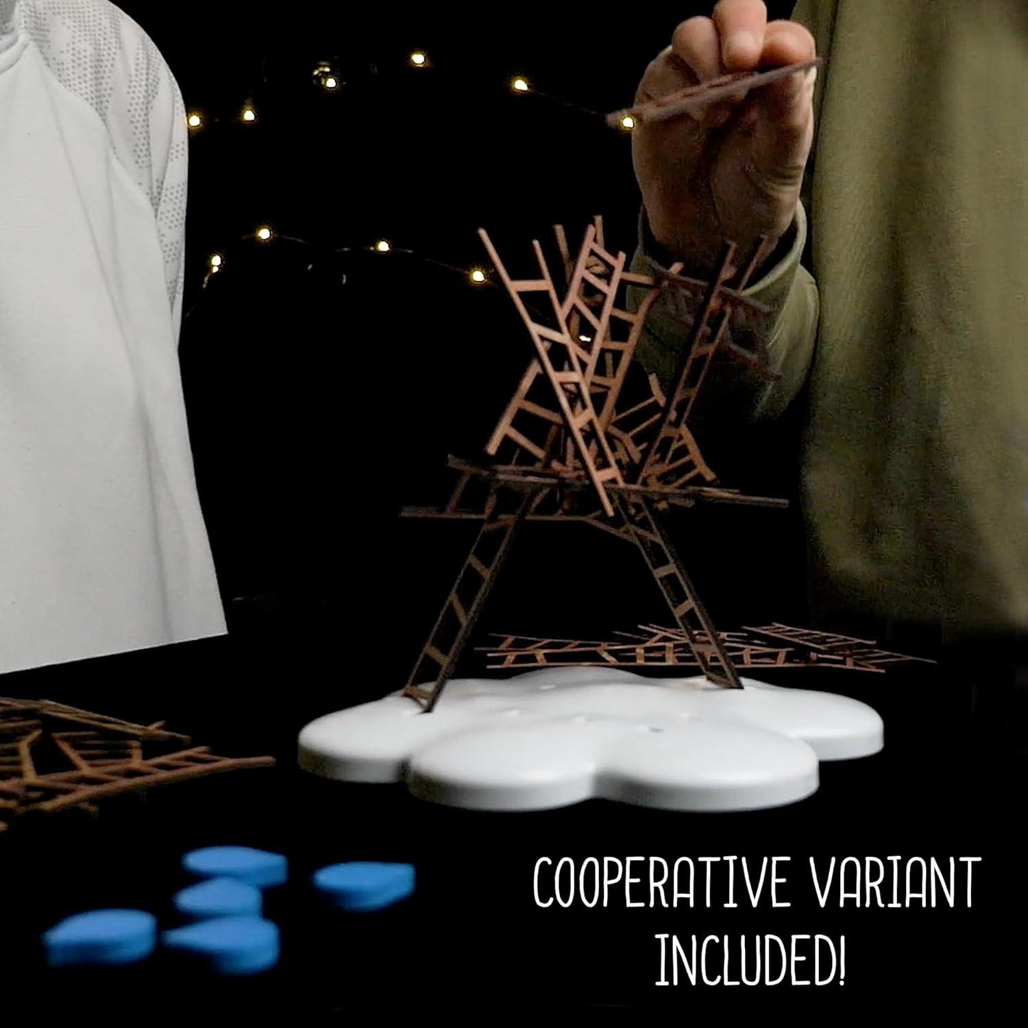 imageCatch The Moon Dexterity Stacking Board Game for 1 to 6 Players Beautiful Design ampamp Whimsical Theme Balance Wooden Ladders to Reach The Moon Family Game Night Favorite Ages 8