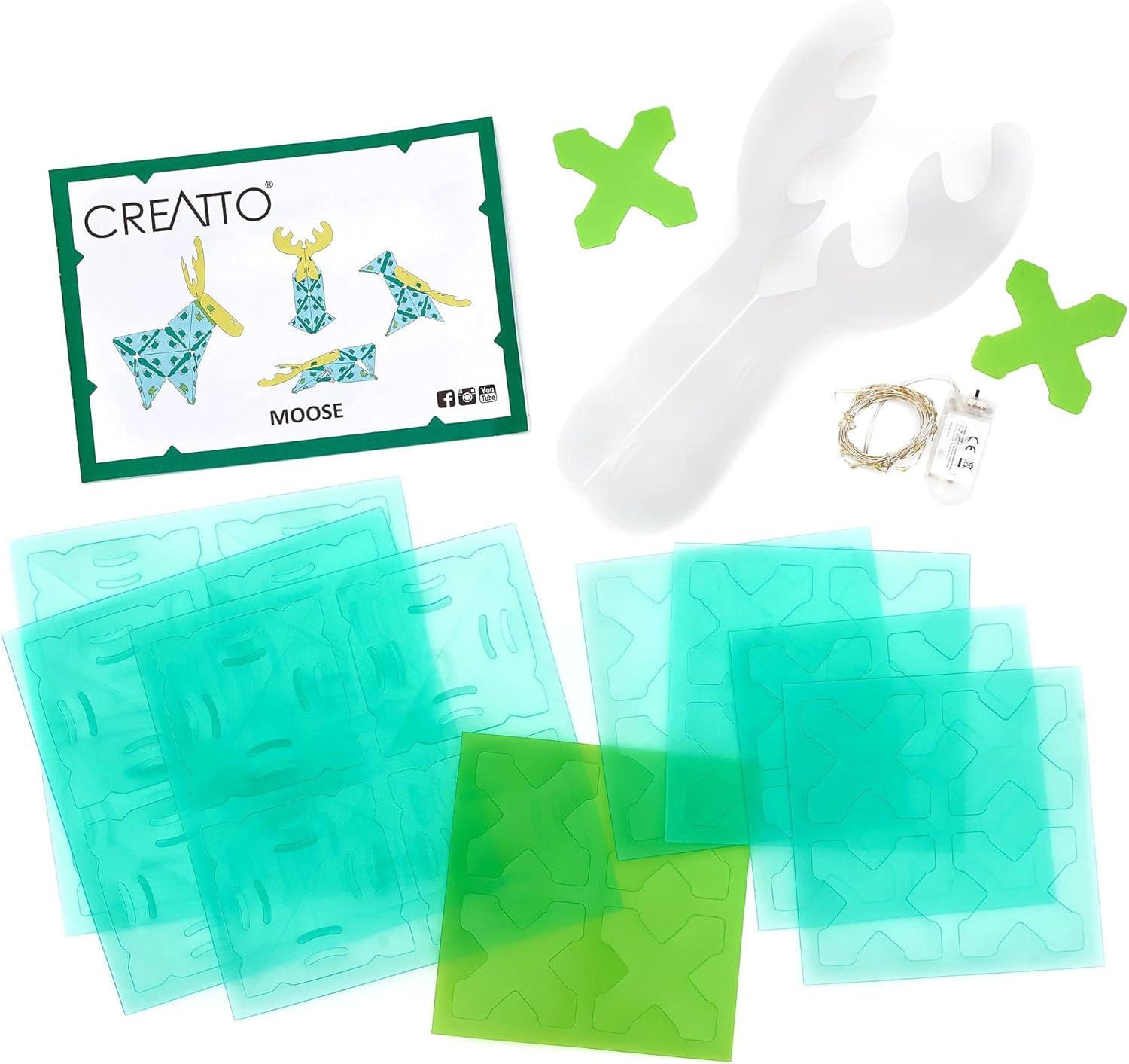 imageCreatto Flashy Fish ampamp Silly Swimmers LightUp 3D Puzzle Kit  Includes Creatto Puzzle Pieces to Make Illuminated Craft Creations Sting Ray Turtle Crab Fish  DIY Activity ampamp LED LightsMagical Moose