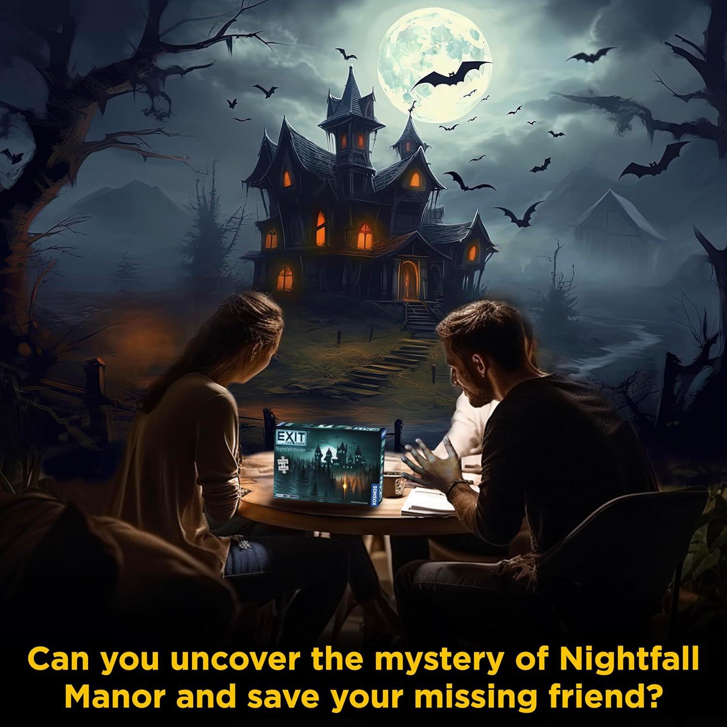 imageEXIT Nightfall Manor with Jigsaw Puzzles  EXIT The Game  A Kosmos Game  FamilyFriendly Jigsaw PuzzleBased atHome Escape Room Experience  Collaborative Game  for 1 to 4 Players Ages 10