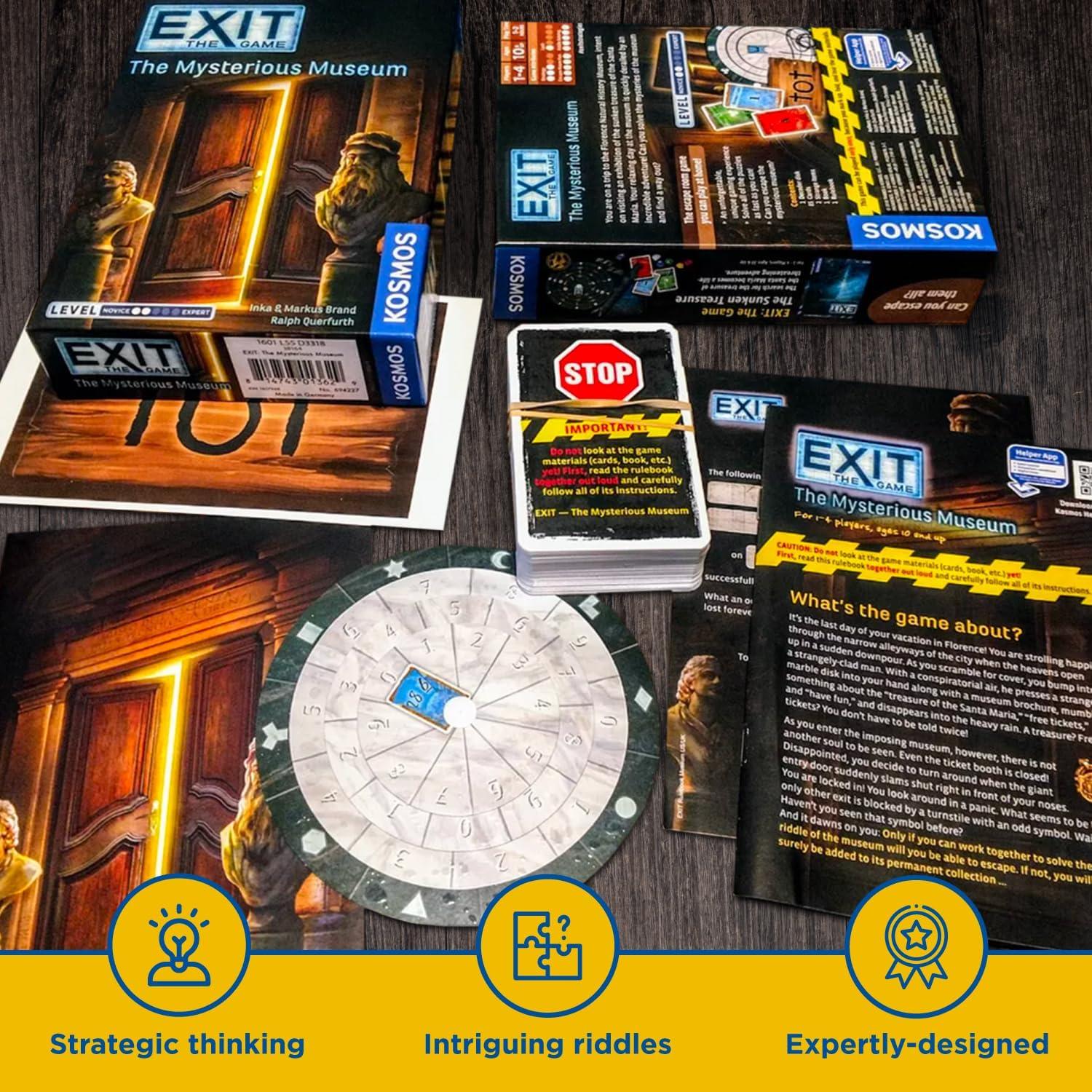 imageExit The Mysterious Museum  Exit The Game  A Kosmos Game  FamilyFriendly CardBased atHome Escape Room Experience for 1 to 4 Players Ages 10
