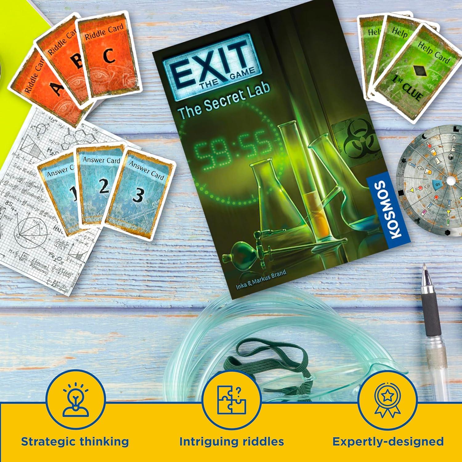 imageExit The Secret Lab Exit The Game A Kosmos Game Kennerspiel Des Jahres Winner FamilyFriendly CardBased atHome Escape Room Experience for 1 to 4 Players Ages 12
