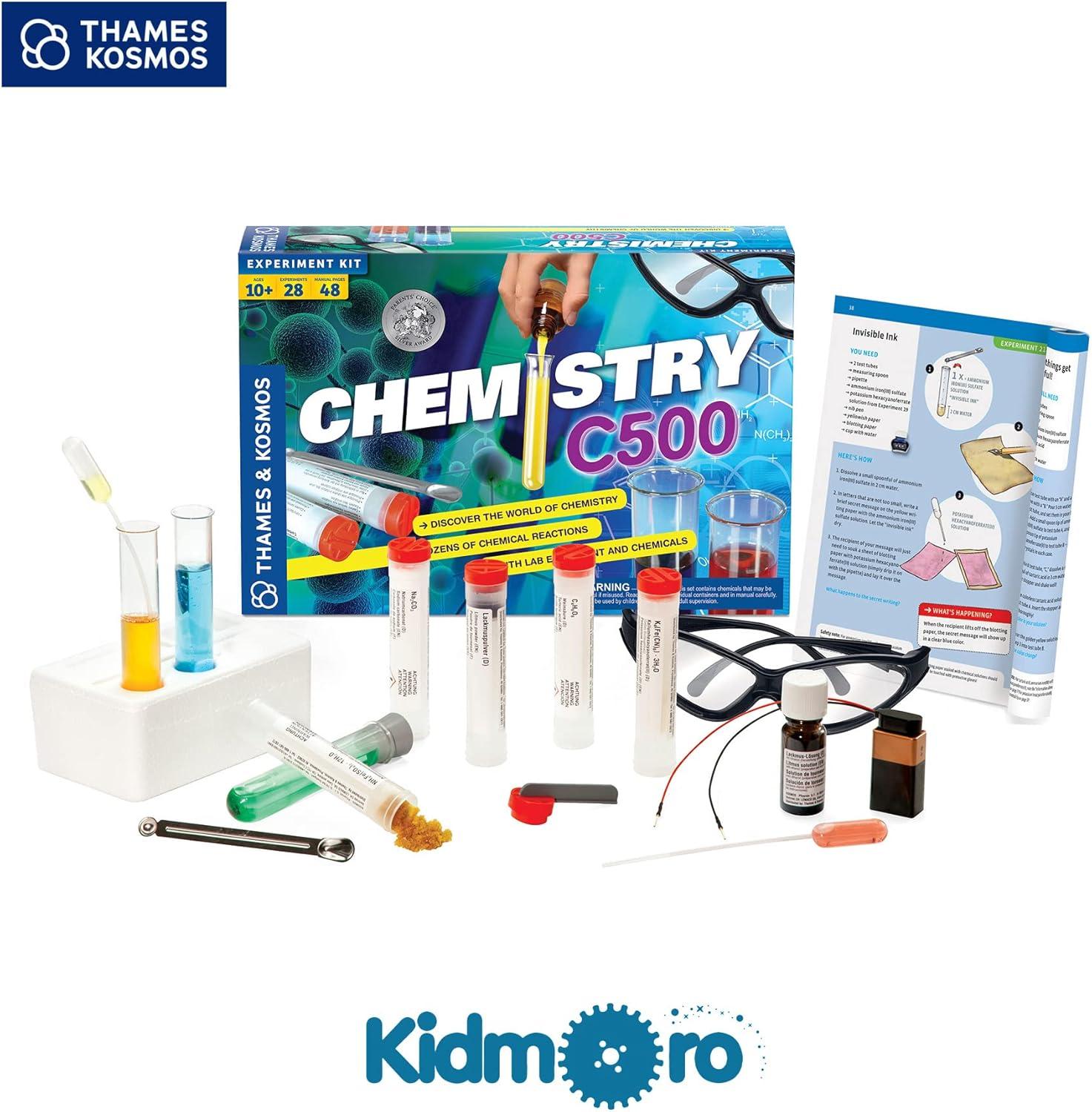imageThames ampamp Kosmos Chemistry Chem C500 Science Kit with 28 Guided Experiments 48 Page Science Guide Parents Choice Silver Award Winner 131quot L x 26quot W x 89quot H