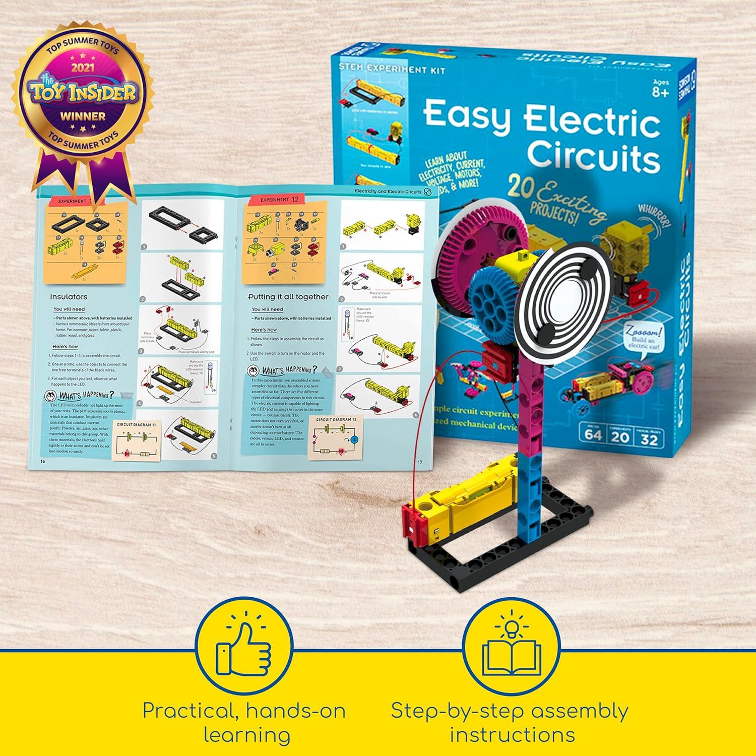 imageThames ampamp Kosmos Easy Electric Circuits STEM Kit  Essential Circuitry Set  15 Experiments 5 Motorized Models  Electricity Current Voltage LEDs ampamp More  Innovative EasytoUse Building System