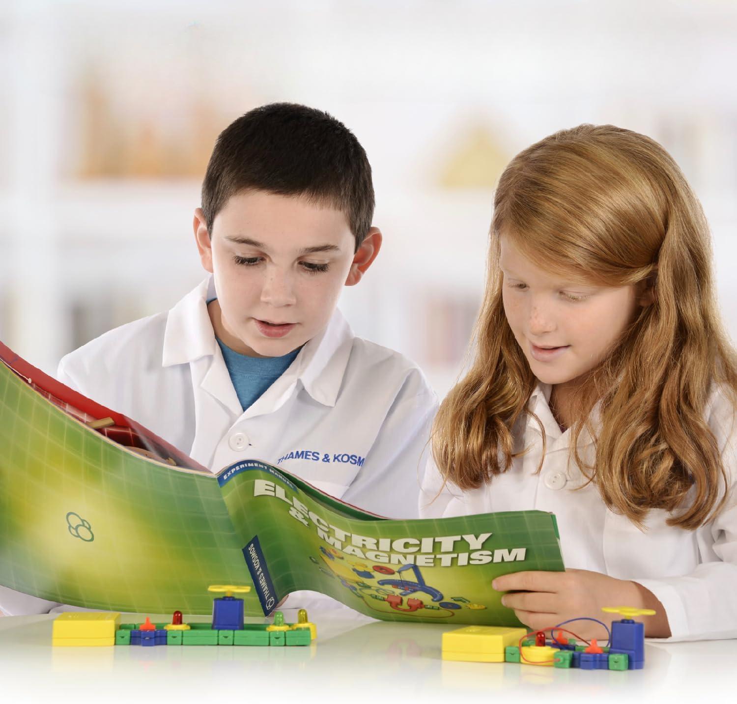 imageThames ampamp Kosmos Electricity ampamp Magnetism Science Kit  62 Safe Experiments Investigating Magnetic Fields ampamp Forces for Ages 8  Assemble Electric Circuits with Easy SnapTogether Blocks