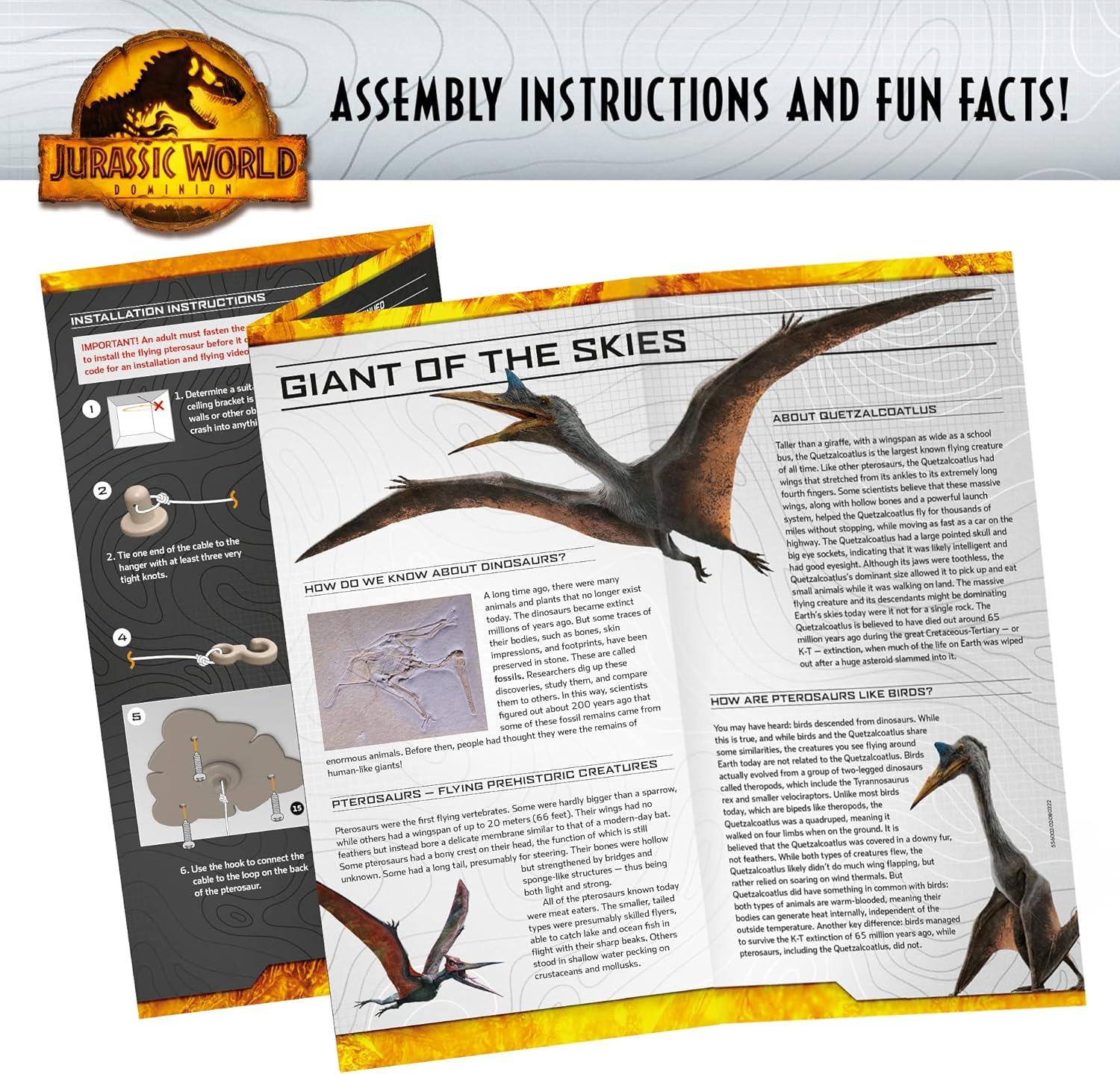 imageThames ampamp Kosmos Jurassic World Dominion Flying Pterosaur Quetzalcoatlus STEM Building Kit from Build ampamp Fly a Motorized Model of The Largest Flying Creature from Prehistoric Times