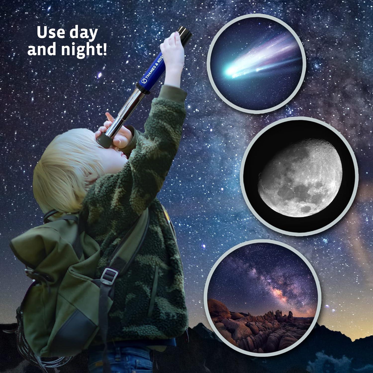 imageThames ampamp Kosmos My Discovery Telescope Refracting Telescope with 12x Magnification Compact ampamp Portable for Land ampamp Night Sky Observations See The Moon Planets Wild Animals in Your Backyard