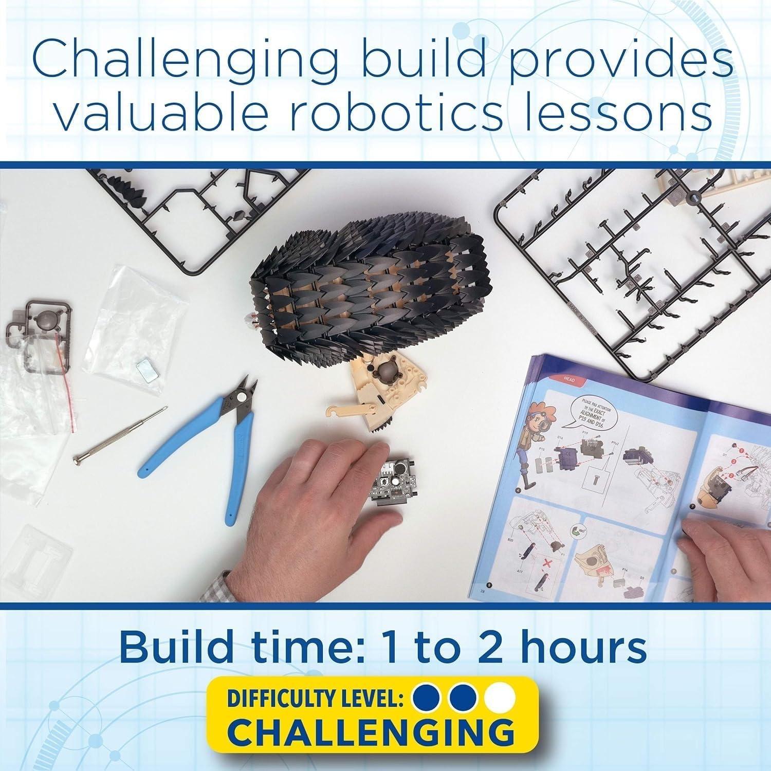 imageThames ampamp Kosmos My Robotic Pet Tumbling Hedgehog Build Your Own Sound Activated Tumbling Rolling Scurrying Pet STEM Experiment Kit Toy of The Year Award FinalistHedgehog Rolling Robot