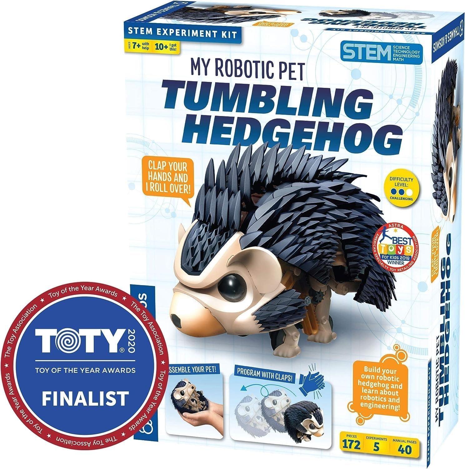 imageThames ampamp Kosmos My Robotic Pet Tumbling Hedgehog Build Your Own Sound Activated Tumbling Rolling Scurrying Pet STEM Experiment Kit Toy of The Year Award FinalistHedgehog Rolling Robot