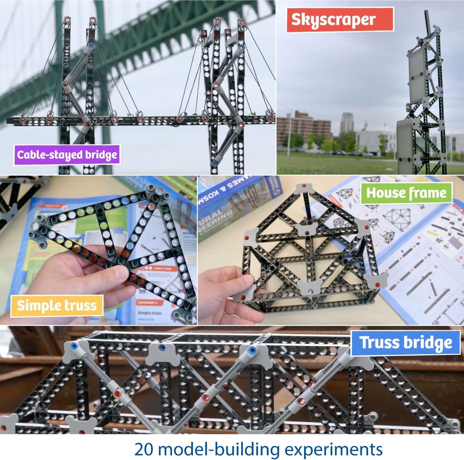 imageThames ampamp Kosmos Structural Engineering Bridges ampamp Skyscrapers  Science ampamp Engineering Kit  Build 20 Models  Learn about Force Load Compression Tension  Parents Choice Gold Award Winner BlueStructural Engineering Bridges  Skyscrapers