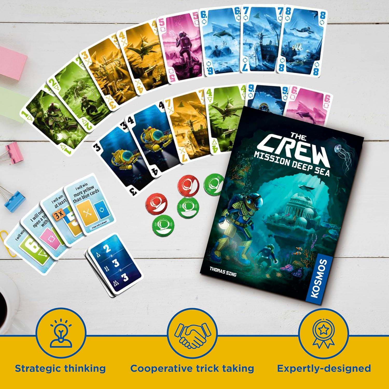 imageThe Crew  Mission Deep Sea  Card Game  Cooperative  2 to 5 Players  Ages 10  TrickTaking  32 Levels of Difficulty  Endless ReplayabilityThe Crew Mission Deep Blue Sea