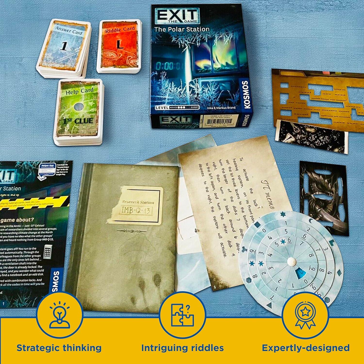 imageThe Polar Station Exit The Game A Kosmos Game FamilyFriendly CardBased atHome Escape Room Experience for 1 to 4 Players Ages 12