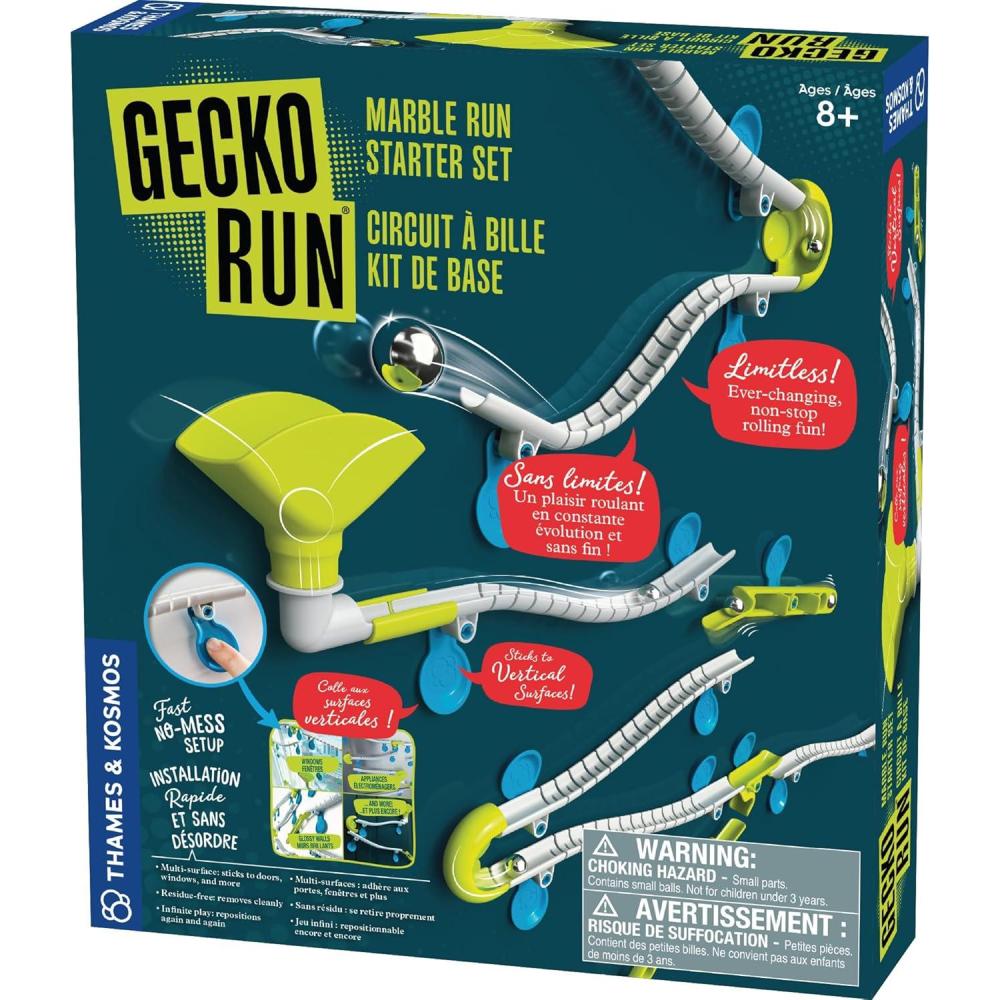imageGecko Run Marble Run Starter Set by Thames ampamp Kosmos Toy of The Year Winner  63 Piece Vertical Marble Run Flexible Tracks  Fast NoMess Setup  Hours of Creative Play  2Language Version ENFR
