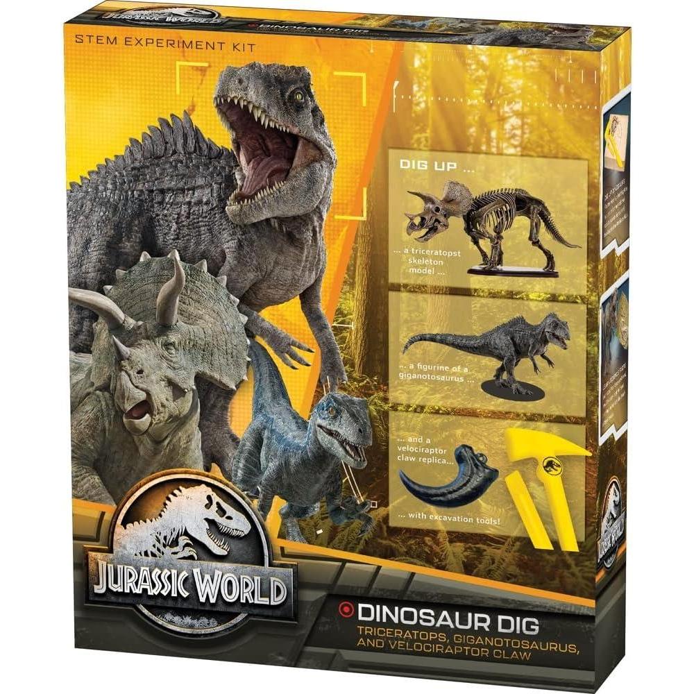 imageJurassic World Dinosaur Dig  Triceratops Giganotosaurus ampamp Velociraptor Claw  STEM Excavation Kit from Thames ampamp Kosmos  Dig Prehistoric Treasures wCustom Jurassic World Tools  Safe DustFree