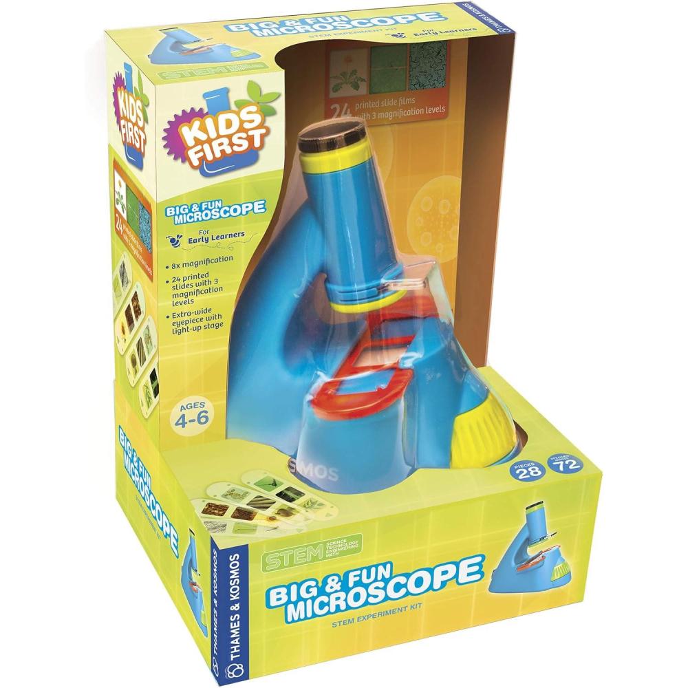imageKids First Big ampamp Fun Microscope Science Experiment Kit  EasytoUse Kids Microscope  Ages 46  STEM Experiment Guide and FullColor User Manual  72 Images  ExtraWide Eyepiec with Lightup Stage