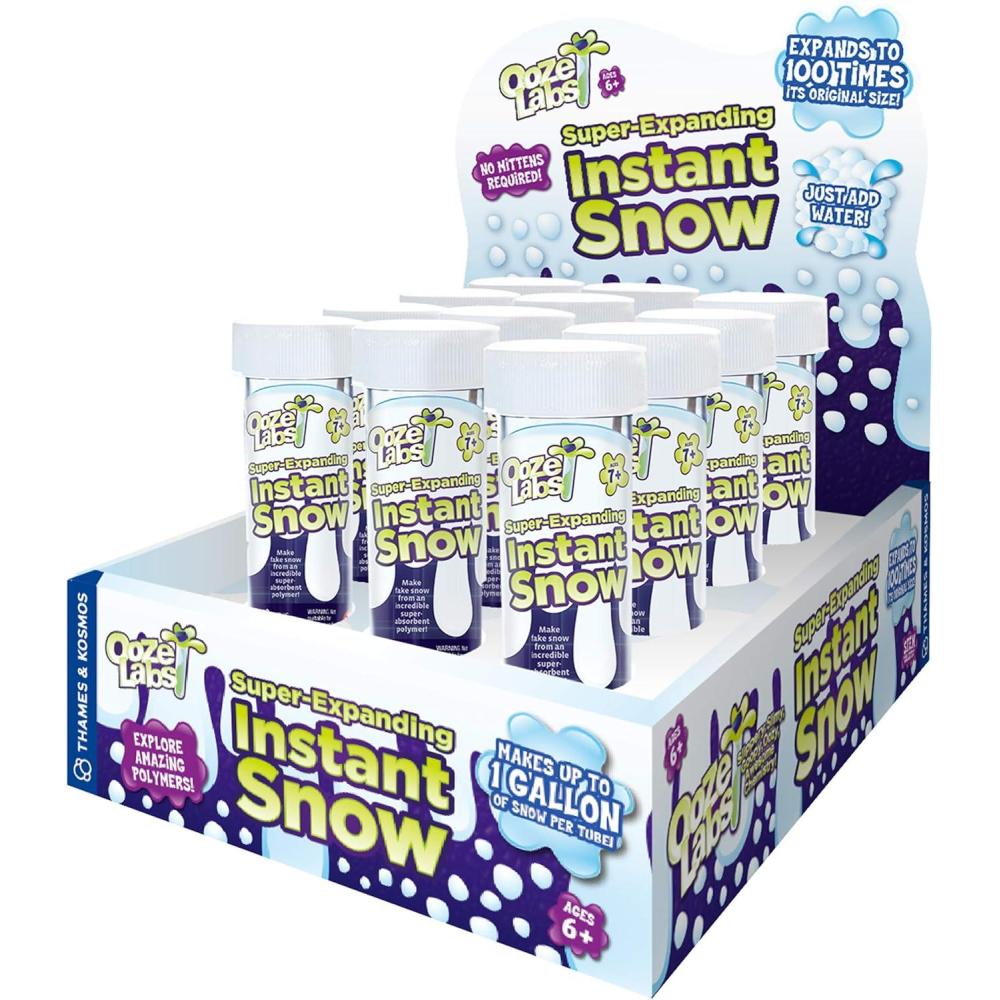 imageOoze Labs SuperExpanding Instant Snow Party Favor Set  Includes 12 Ooze Labs Instant Snow Tubes  Make Your Own Fake Snow  Great Party Favor Stocking Stuffer Easter Basket Goodie