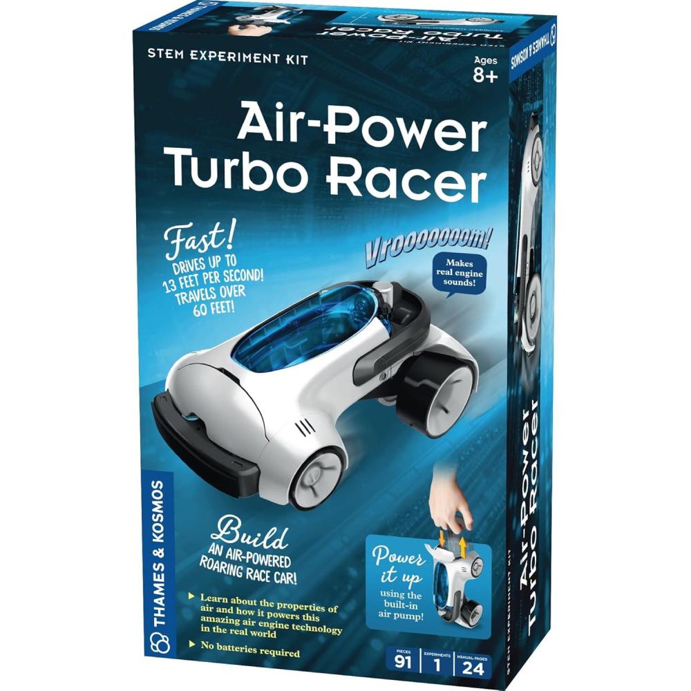 imageThames ampamp Kosmos AirPower Turbo Racer STEM Experiment Kit  Build a Race Car with AirPowered Engine No Batteries Required Travels 60 Feet 9mph Durable Parts for Lengthy Play Explore Clean Energy