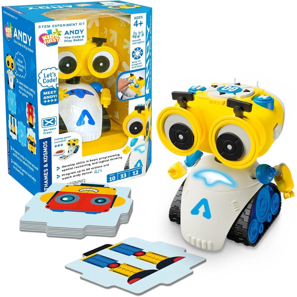 imageThames ampamp Kosmos Andy The Code ampamp Play Robot  ScreenFree Coding ampamp Robotics Kit for Ages 4  PreBuilt Robot wIntuitive Buttons for Preschoolers to Start Programming  No Smart Device Required