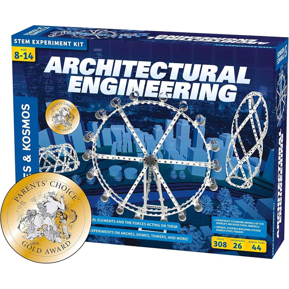 imageThames ampamp Kosmos Architectural Engineering  Science Experiment ampamp Model Building Kit  Build 26 Models of Structures ampamp Structural Elements  A Parents Choice Gold Award Winner 146 Inches