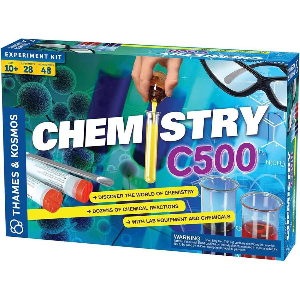 imageThames ampamp Kosmos Chemistry Chem C500 Science Kit with 28 Guided Experiments 48 Page Science Guide Parents Choice Silver Award Winner 131quot L x 26quot W x 89quot H