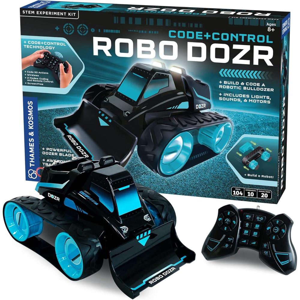 imageThames ampamp Kosmos CodeControl Robo Dozr Engineering ampamp Robotics Kit  Build ampamp Program a Robotic Bulldozer  Includes LED Lights Speaker Motors Flexible Tracks ampamp More Durable Building Pieces