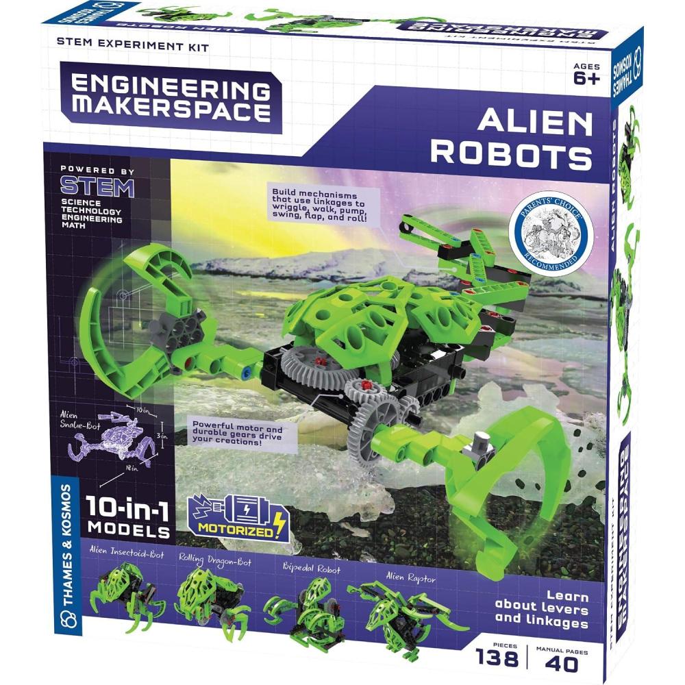 imageThames ampamp Kosmos Engineering Makerspace Alien Robots Science Experiment Kit  GreenAlien Robots