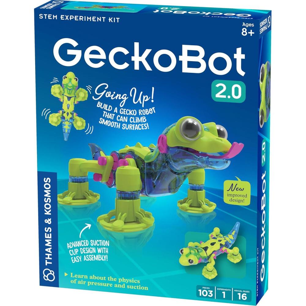 imageThames ampamp Kosmos GeckoBot 20 STEM Experiment Kit  Build a WallClimbing Gecko Robot Improved Design ampamp Suction Cup Technology Guided Assembly Fun ampamp Educational Science Gift for Boys ampamp Girls Ages 8