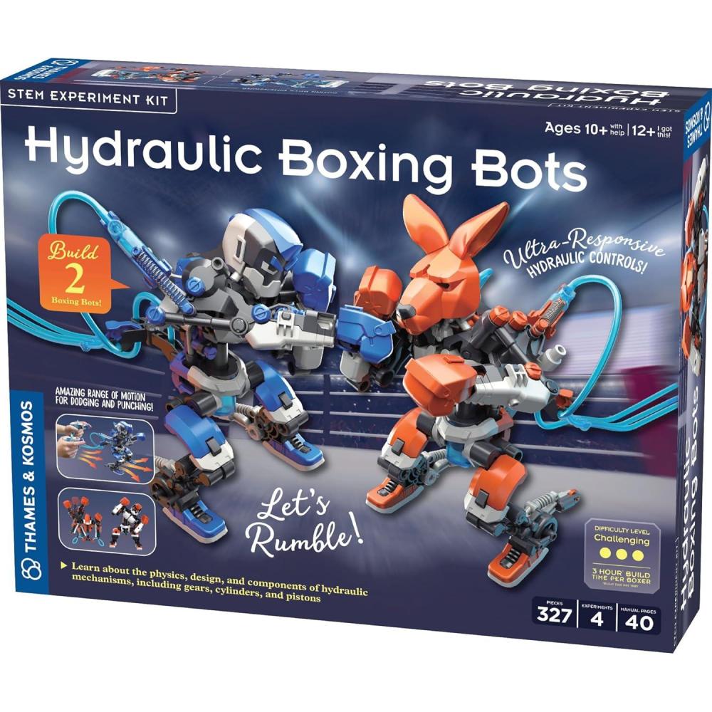 imageThames ampamp Kosmos Hydraulic Boxing Bots STEM Experiment Kit  Build Two HydraulicPowered Boxing Robots  Explore Hydraulic WaterPowered Systems  Challenge a Friend to a Robot Duel
