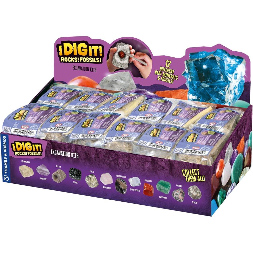 imageThames ampamp Kosmos I Dig It Rocks ampamp Fossils 24 Mini Excavation Kit Gift Set Birthday Party Favors