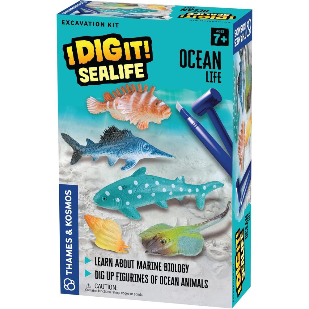 imageThames ampamp Kosmos I Dig It Sealife  Ocean Life Excavation Kit  Explore Underwater Archaeology Marine Biology  Dig Plastic Sea Creatures Out of a Plaster Block  Dustfree Safe Educational Activity