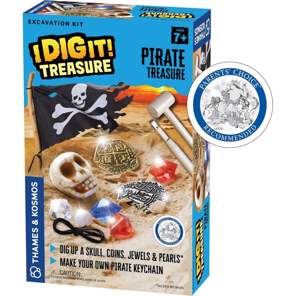 imageThames ampamp Kosmos I Dig It Treasure  Pirate Treasure Excavation Kit  Explore Archaeology  Dig Treasure Out of a Plaster Block  Unique Composition for a Fun DustFree Educational Activity Blue