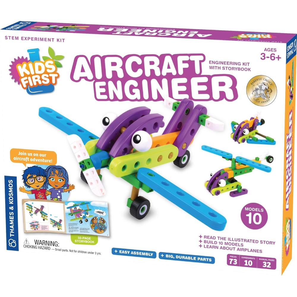 imageThames ampamp Kosmos Kids First Aircraft Engineer  STEM  32 Page FullColor Illustrated Storybook  Ages 3  Preschoolers ampamp Kindergartners  Develop Fine Motor Skills  Parents Choice Gold AwardAircraft Engineer standard box packaging