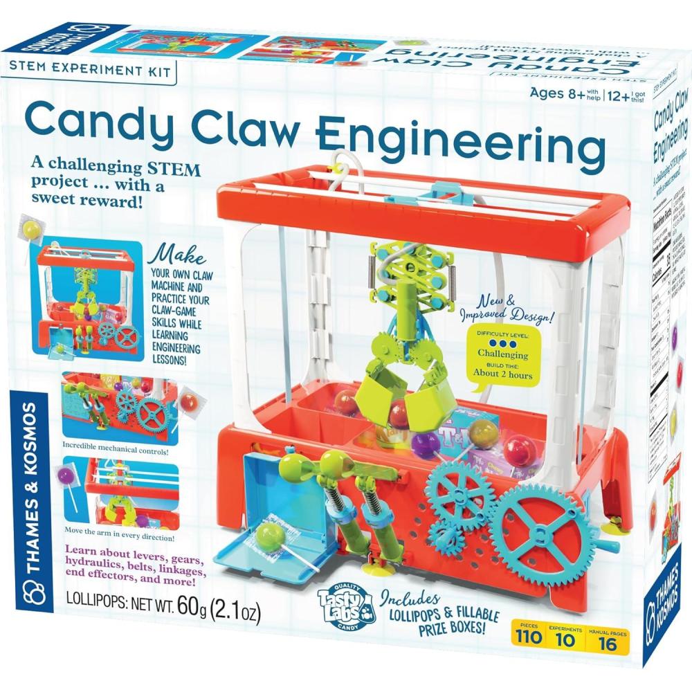 imageThames ampamp Kosmos Mechanical Engineering Robotic Arms STEM Experiment Kit  Build 6 Pneumatic Machines  Robotic Claw Exoskeleton Arms ampamp More  Explore Air Pressure ampamp Robotics  Ages 7Candy Claw Machine