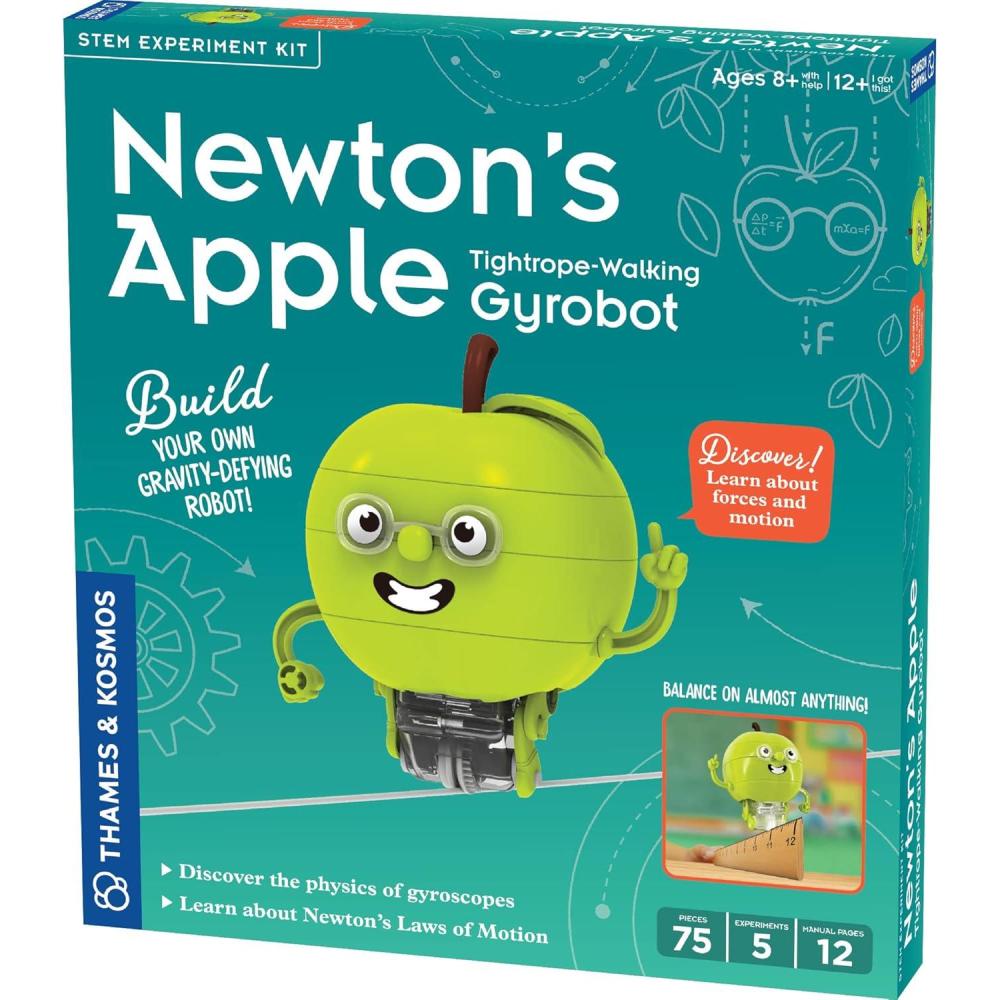 imageThames ampamp Kosmos Newtons Apple TightropeWalking Gyrobot  Build a GravityDefying Robot  Explore Forces ampamp Motion Physics of Gyroscopes  Ages 8 wHelp 12 for Independent Play