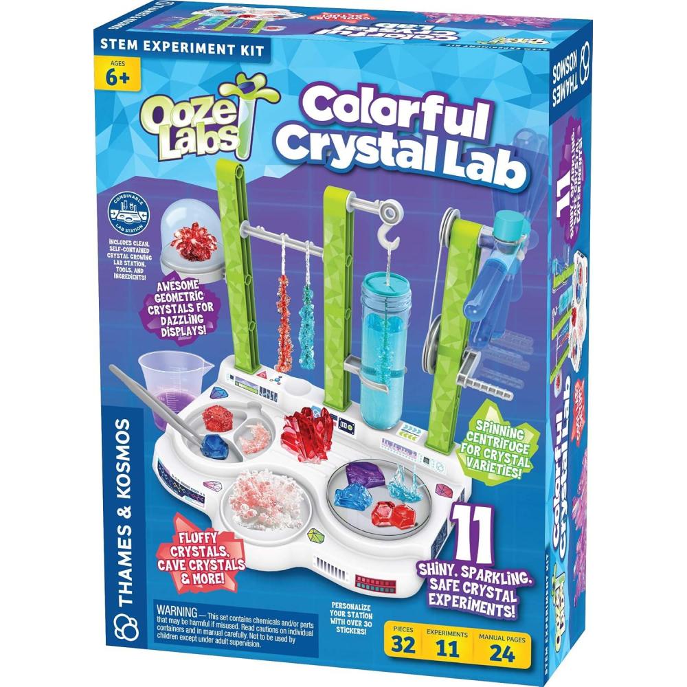 imageThames ampamp Kosmos Ooze Labs Colorful Crystal Lab STEM Experiment Kit ampamp Lab Setup Awesome Geometric Crystals Dazzling Displays with 11 Shiny Sparkly Safe Experiments Stickers to Decorate Your LabColorful Crystal Lab