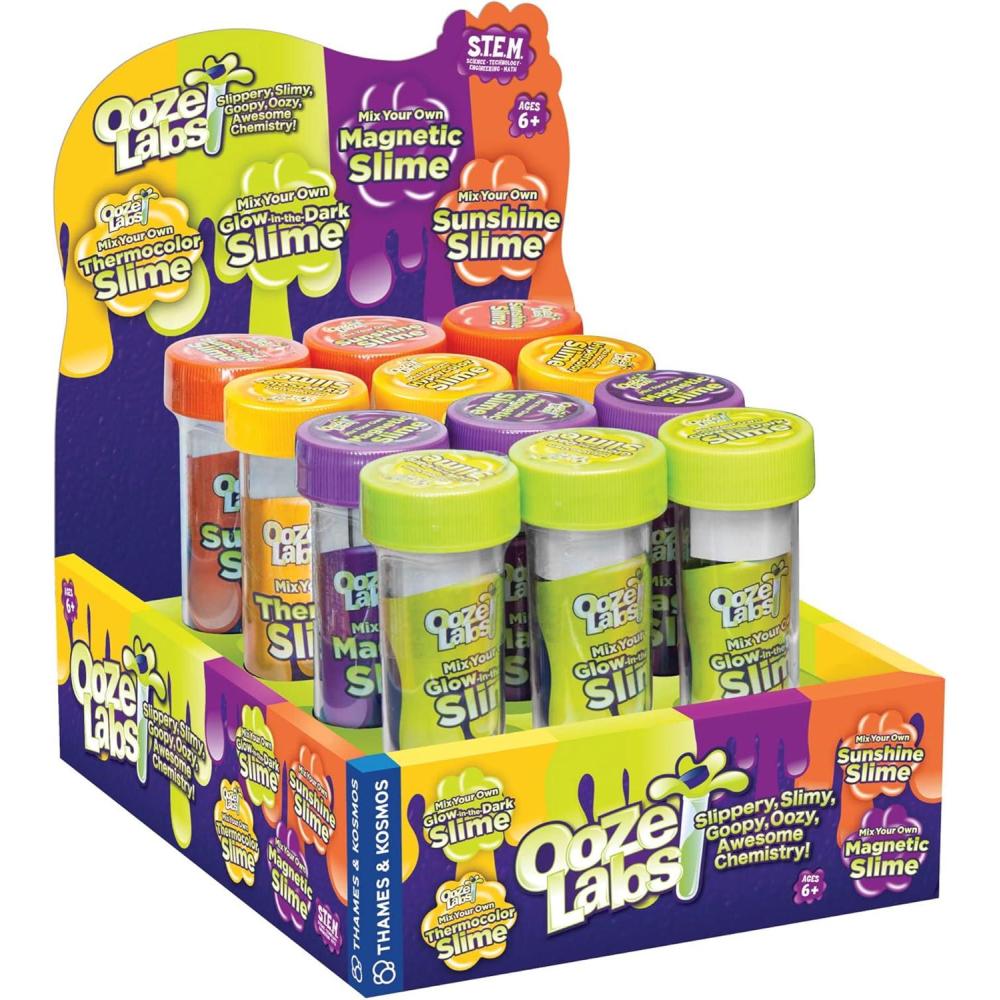 imageThames ampamp Kosmos Ooze Labs Mix Your Own Slime 12Piece Gift Set  Assorted Ooze Labs Slime  GlowintheDark Magnetic Thermocolor ampamp Sunshine  Party Favors Stocking Stuffers Easter Basket Goodies