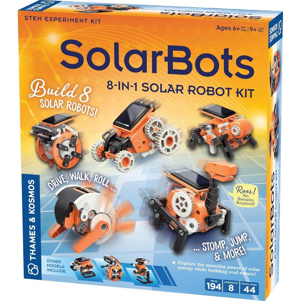 imageThames ampamp Kosmos SolarBots 8in1 Solar Robot STEM Experiment Kit  Build 8 Cool SolarPowered Robots in Minutes  No Batteries Required  Learn About Solar Energy ampamp Technology  Solar Panel Included