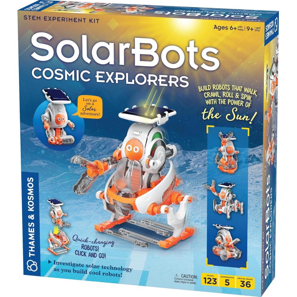 imageThames ampamp Kosmos SolarBots Cosmic Explorers STEM Experiment Kit  Build 5 SolarPowered Robots That Walk Crawl Spin ampamp Roll No Batteries Required Solar Panel Included Explore Solar Technology