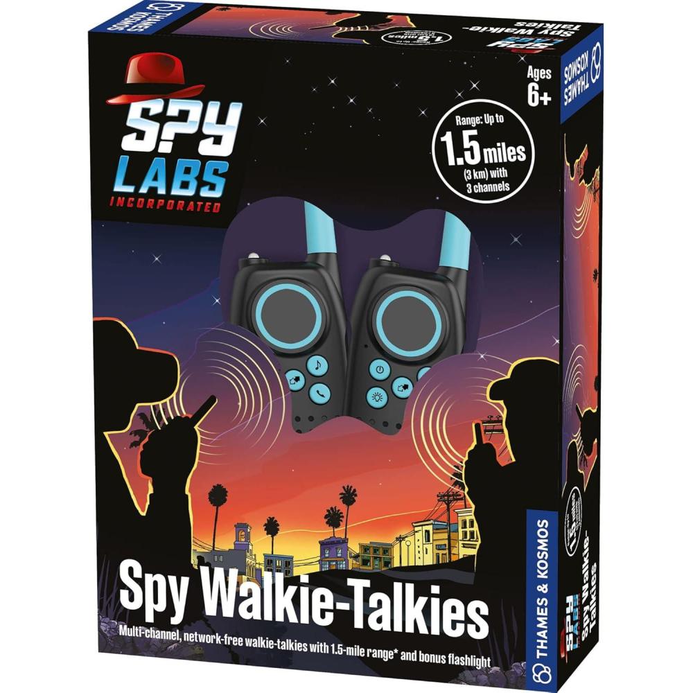 imageThames ampamp Kosmos Spy Labs Inc Spy WalkieTalkies 2 Handheld 2Way Transceivers ampamp Flashlight 3 Channels 15 Mile Range Essential Tool from The Detective Gear Experts for Young Investigators