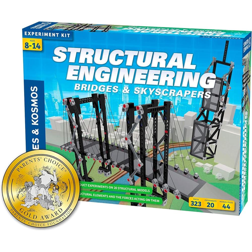 imageThames ampamp Kosmos Structural Engineering Bridges ampamp Skyscrapers  Science ampamp Engineering Kit  Build 20 Models  Learn about Force Load Compression Tension  Parents Choice Gold Award Winner BlueStructural Engineering Bridges  Skyscrapers