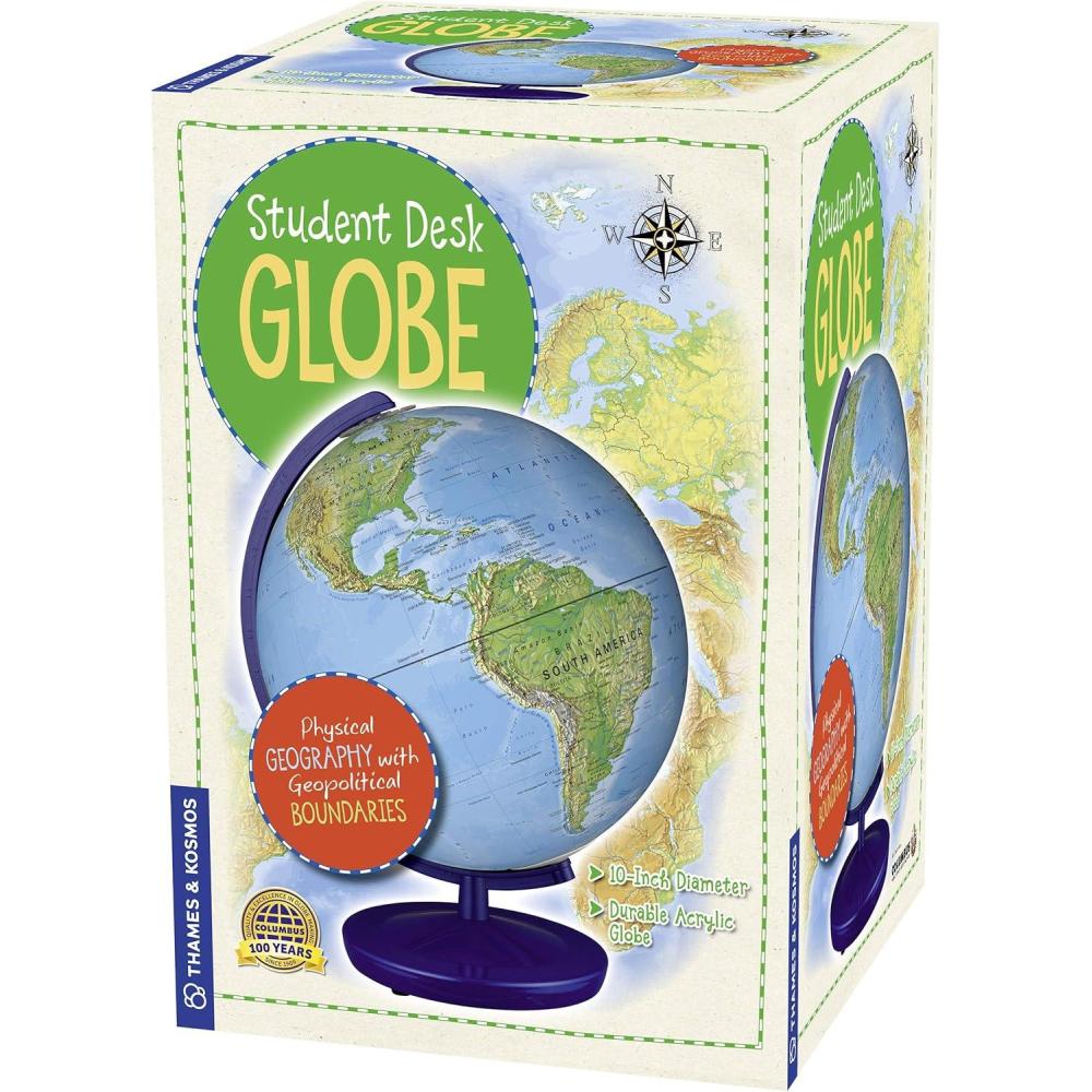 imageThames ampamp Kosmos Student Desk Globe 10quot Diameter Acrylic Globe with Geopolitical Boundaries Made in Germany by Columbus Worlds Finest Globes ampamp Maps