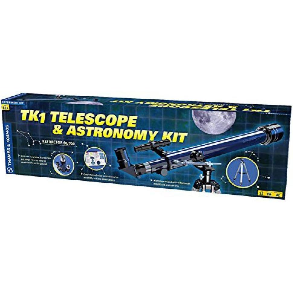 imageThames ampamp Kosmos TK1 Telescope Plus Astronomy Educational Science Kit  Refractor 60700  Aluminum Full Size Tripod with Altazimuth Mount  35X 70X 140X Power  Parents Choice Recommended