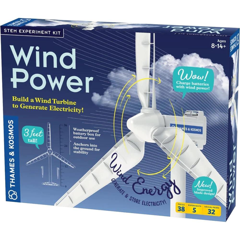 imageThames ampamp Kosmos Wind Power V40 STEM Experiment Kit  Build a 3ft Wind Turbine to Generate Electricity  Learn About Renewable Energy ampamp Power a Small Model Car  Weatherproof for Outdoor Use