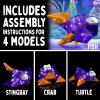 Creatto Flashy Fish & Silly Swimmers Light-Up 3D Puzzle Kit | Includes Creatto Puzzle Pieces to Make Illuminated Craft Creations, Sting Ray, Turtle, Crab, Fish | DIY Activity & LED Lights(Flashy Fish)