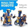 Thames & Kosmos TrainBots: 2-in-1 STEAM Maker Kit | Build 2 Steampunk Robots w/LED Lights | Explore Robots & Engineering | Includes Ultrasonic Atomizer | Ages 8+ with Help; 12+ for Independent Play