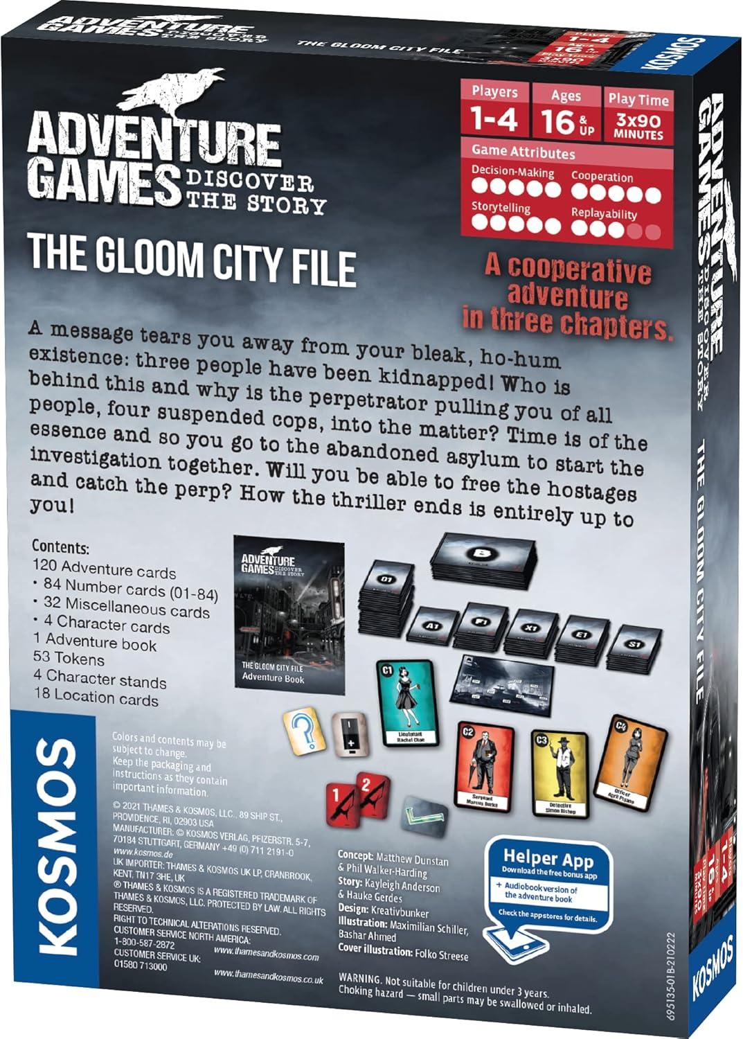 imageAdventure Games The Gloom City File  A Kosmos Game from Thames ampamp Kosmos  Collaborative Replayable Storytelling Gaming Experience for 1 to 4 Players Ages 16Gloom City