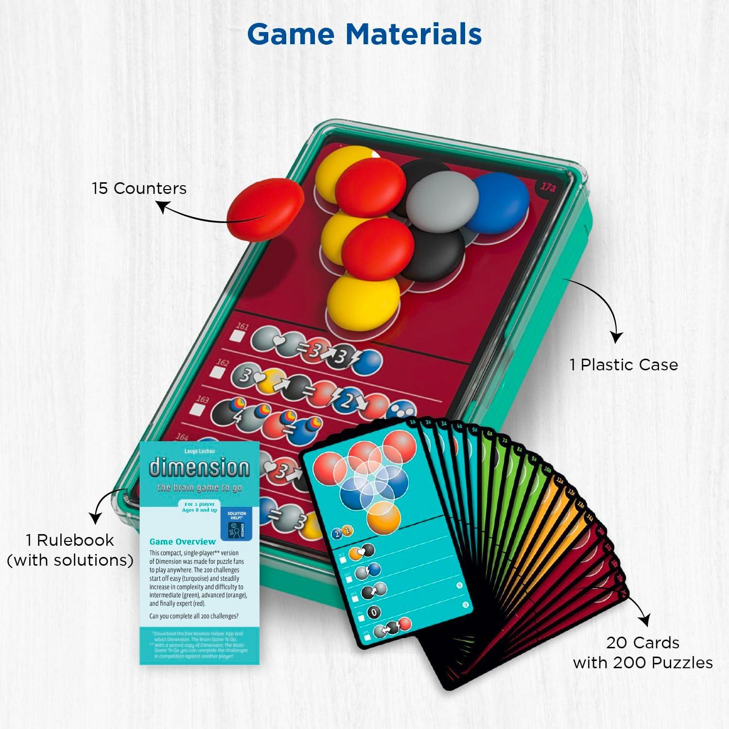 imageDimension The Brain Game to Go  Brainteasers Puzzles Solo Games  1 Player  Dimension  Stacking Game  Kosmos Game