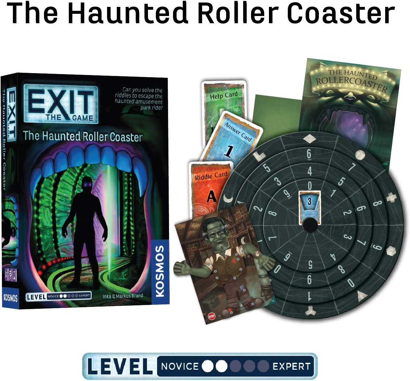 imageEXIT The Game 4Pack Escape Room  Beginner Bundle  Haunted Roller Coaster Sunken Treasure Mysterious Museum House of Riddles  FamilyFriendly Cooperative Game  1 4 Players Ages 10