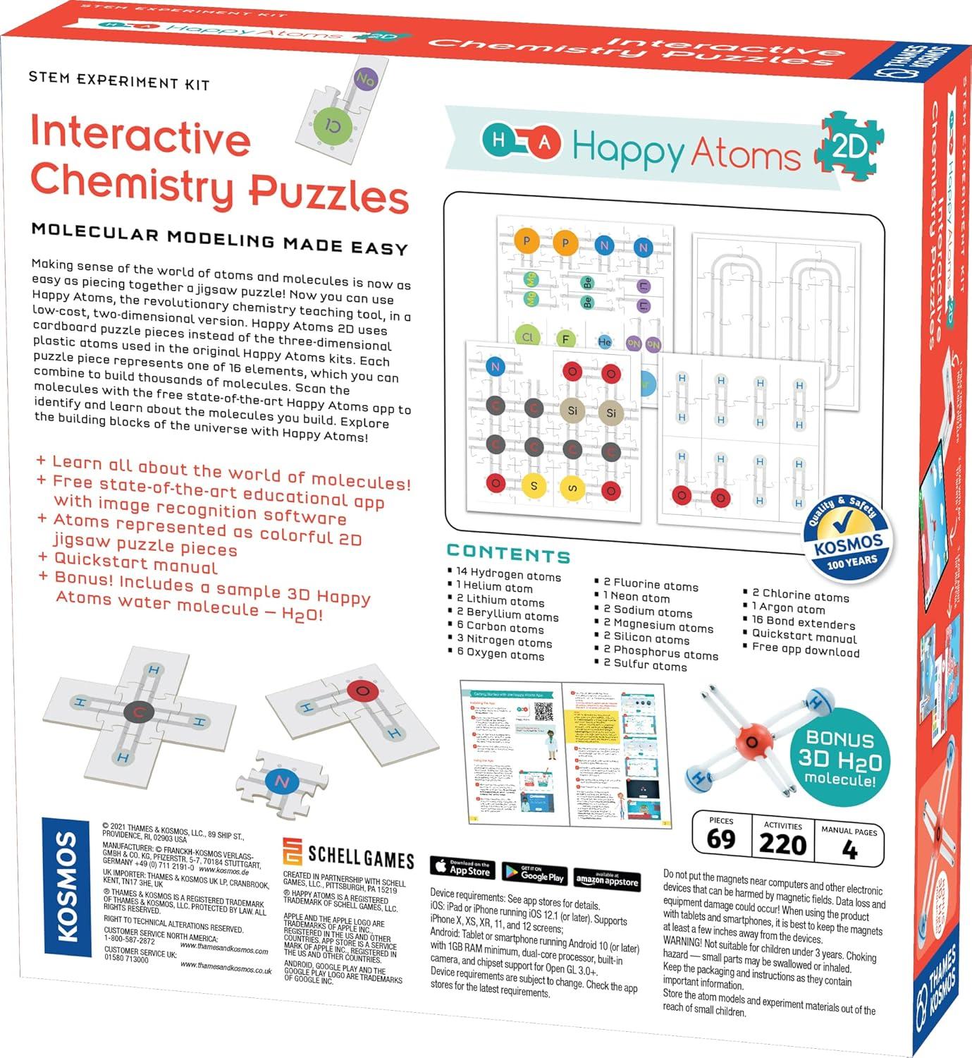 imageHappy Atoms 2D Interactive Chemistry Puzzles  Intro to Atoms Molecules Bonding  Create Thousands of Molecules with CardBased Jigsaw Puzzle Atoms ampamp Free Educational App for iOS Android