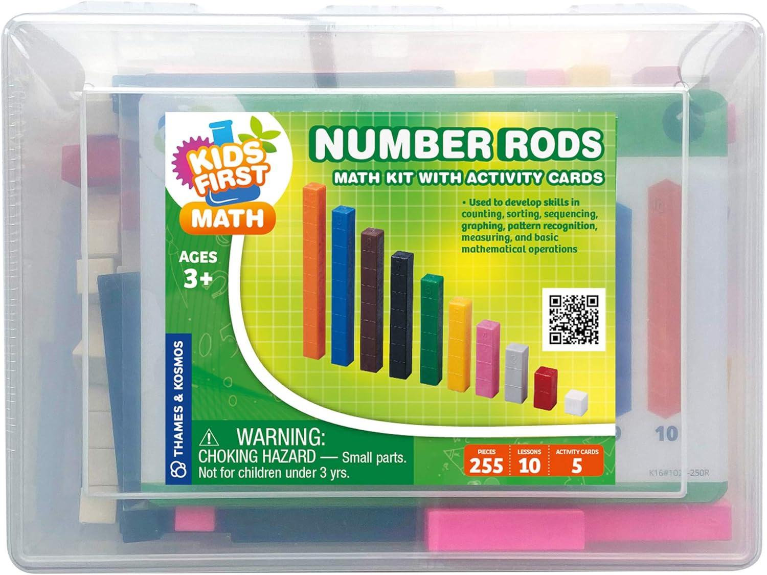 imageKids First Math Number Rods Math Kit wActivity Cards  Develop Skills in Counting Sorting Sequencing Graphing Measuring ampamp More  Visual Handson Math for atHome or Classroom Learning Ages 3