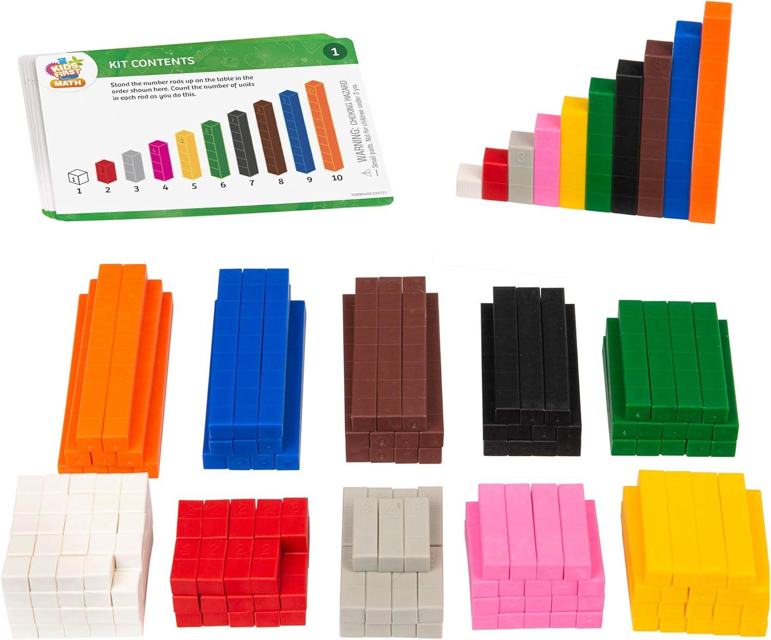 imageKids First Math Number Rods Math Kit wActivity Cards  Develop Skills in Counting Sorting Sequencing Graphing Measuring ampamp More  Visual Handson Math for atHome or Classroom Learning Ages 3